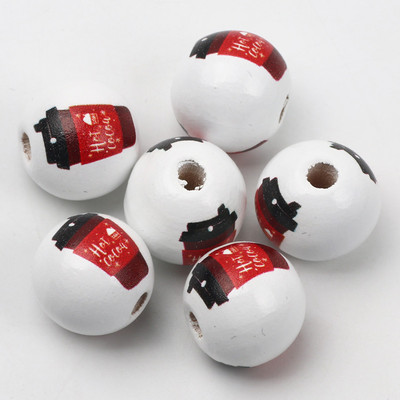 ÚJ természetes fagyöngyök rajzfilm aranyos többszínű mintás 15mm fehér kerek golyók gyöngyök ékszerkészítéshez barkács ékszer kiegészítők