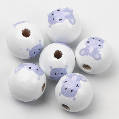 ÚJ természetes fagyöngyök rajzfilm aranyos többszínű mintás 15mm fehér kerek golyók gyöngyök ékszerkészítéshez barkács ékszer kiegészítők