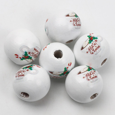 ÚJ természetes fagyöngyök rajzfilm aranyos többszínű mintás 15mm fehér kerek golyók gyöngyök ékszerkészítéshez barkács ékszer kiegészítők