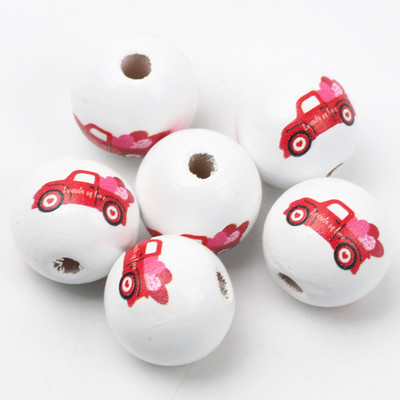 ÚJ természetes fagyöngyök rajzfilm aranyos többszínű mintás 15mm fehér kerek golyók gyöngyök ékszerkészítéshez barkács ékszer kiegészítők