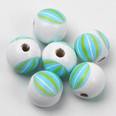 ÚJ természetes fagyöngyök rajzfilm aranyos többszínű mintás 15mm fehér kerek golyók gyöngyök ékszerkészítéshez barkács ékszer kiegészítők