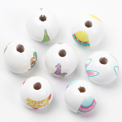ÚJ természetes fagyöngyök rajzfilm aranyos többszínű mintás 15mm fehér kerek golyók gyöngyök ékszerkészítéshez barkács ékszer kiegészítők