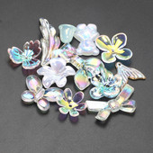 10-50 tk läbipaistvad lilled sulgedest akrüülist lahtised vahehelmed ehete valmistamiseks DIY käsitsi valmistatud käevõru kaelakee tarvikud