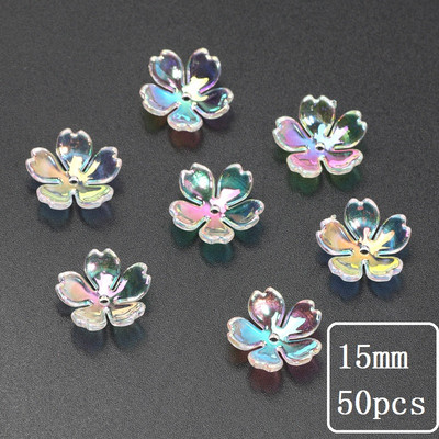 10-50 tk läbipaistvad lilled sulgedest akrüülist lahtised vahehelmed ehete valmistamiseks DIY käsitsi valmistatud käevõru kaelakee tarvikud