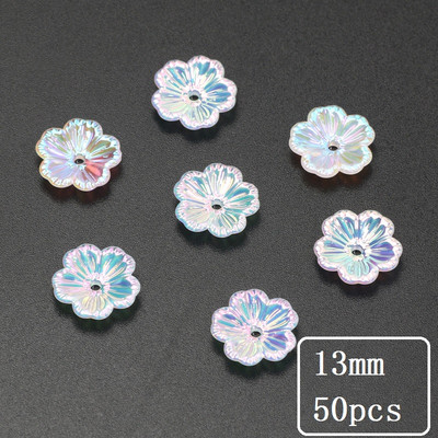 10-50 tk läbipaistvad lilled sulgedest akrüülist lahtised vahehelmed ehete valmistamiseks DIY käsitsi valmistatud käevõru kaelakee tarvikud