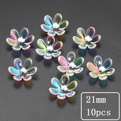 10-50 tk läbipaistvad lilled sulgedest akrüülist lahtised vahehelmed ehete valmistamiseks DIY käsitsi valmistatud käevõru kaelakee tarvikud