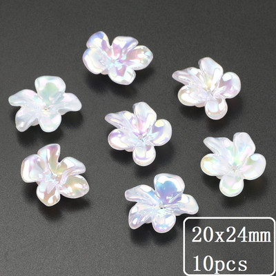 10-50 tk läbipaistvad lilled sulgedest akrüülist lahtised vahehelmed ehete valmistamiseks DIY käsitsi valmistatud käevõru kaelakee tarvikud