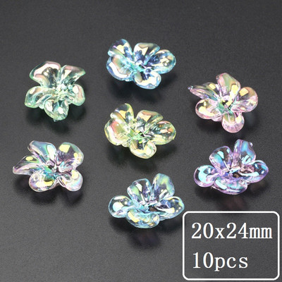 10-50 tk läbipaistvad lilled sulgedest akrüülist lahtised vahehelmed ehete valmistamiseks DIY käsitsi valmistatud käevõru kaelakee tarvikud