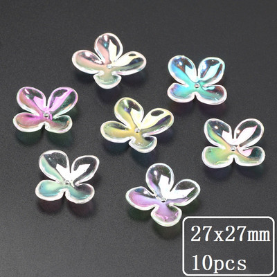 10-50 tk läbipaistvad lilled sulgedest akrüülist lahtised vahehelmed ehete valmistamiseks DIY käsitsi valmistatud käevõru kaelakee tarvikud