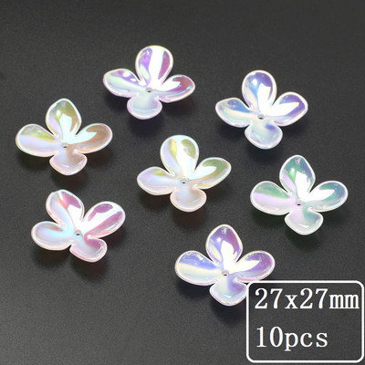 10-50 tk läbipaistvad lilled sulgedest akrüülist lahtised vahehelmed ehete valmistamiseks DIY käsitsi valmistatud käevõru kaelakee tarvikud