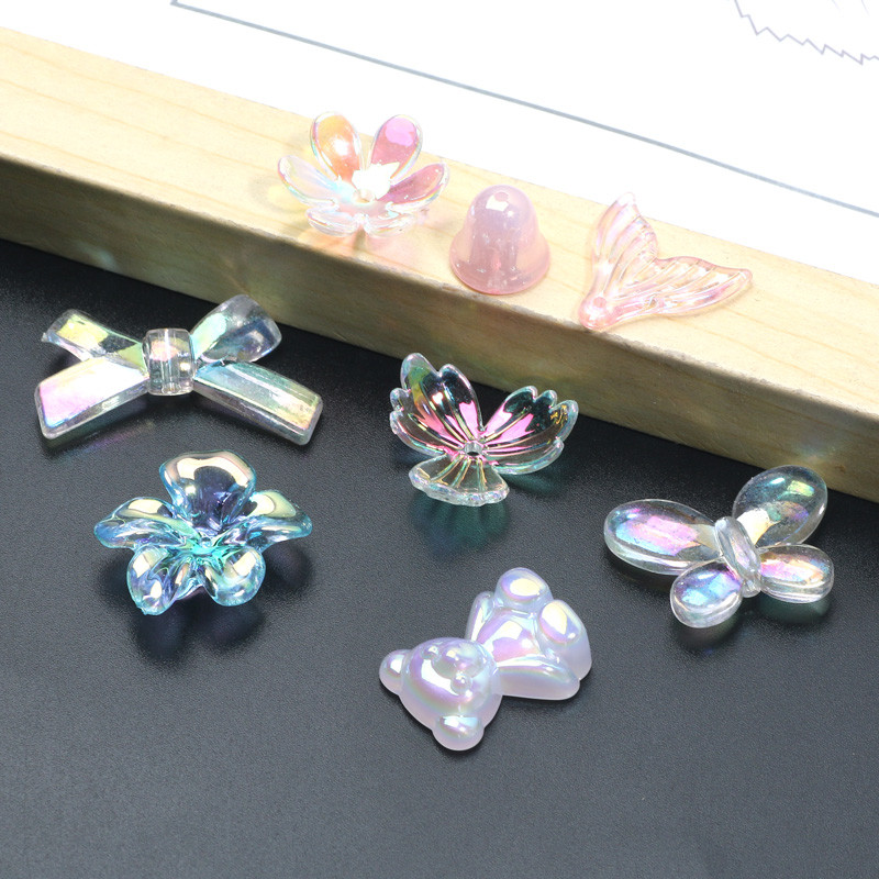 10-50 tk läbipaistvad lilled sulgedest akrüülist lahtised vahehelmed ehete valmistamiseks DIY käsitsi valmistatud käevõru kaelakee tarvikud