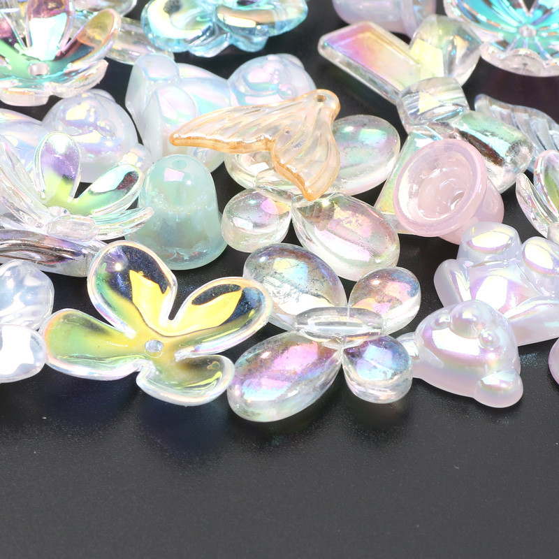 10-50 tk läbipaistvad lilled sulgedest akrüülist lahtised vahehelmed ehete valmistamiseks DIY käsitsi valmistatud käevõru kaelakee tarvikud