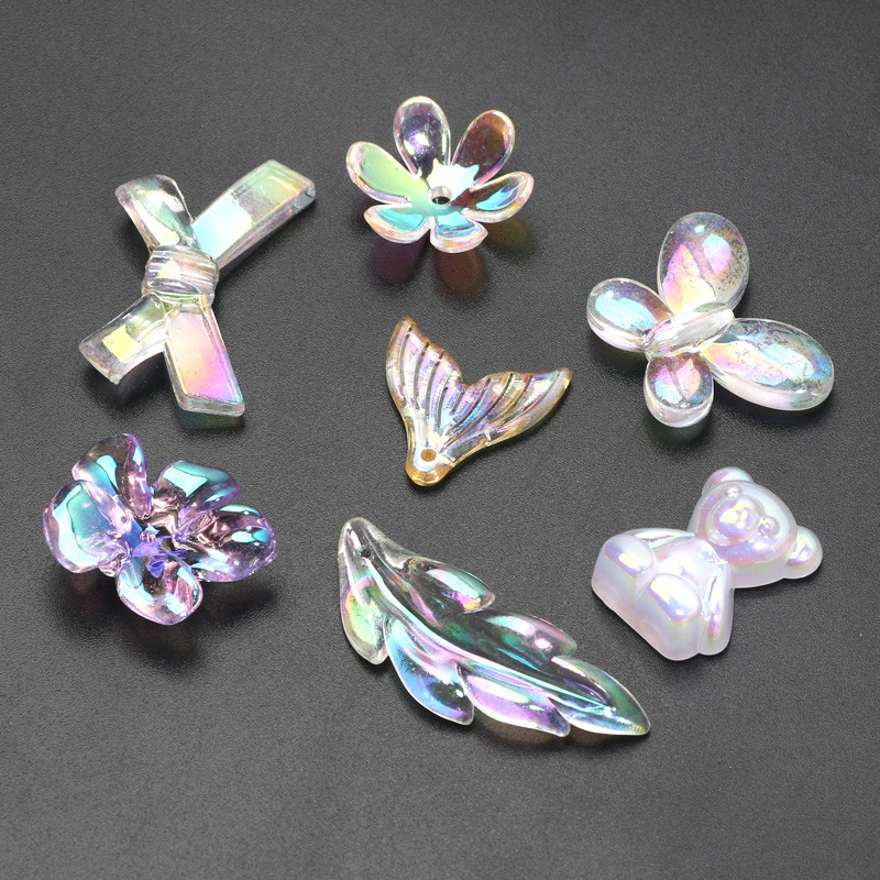 10-50 tk läbipaistvad lilled sulgedest akrüülist lahtised vahehelmed ehete valmistamiseks DIY käsitsi valmistatud käevõru kaelakee tarvikud