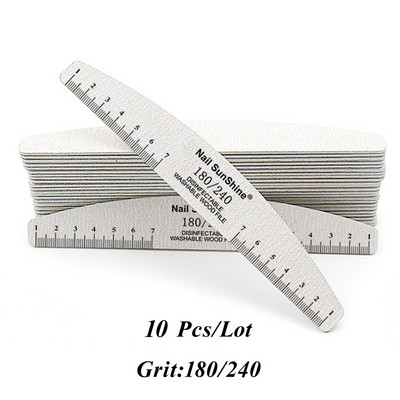 10/5 buc/pachet Pilă de unghii din lemn imprimată color cu riglă Pilă profesională pentru unghii lavabilă 80 100 180 240 Instrumente de șlefuit