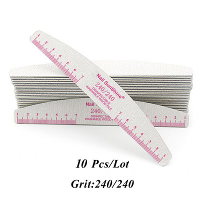 10/5 buc/pachet Pilă de unghii din lemn imprimată color cu riglă Pilă profesională pentru unghii lavabilă 80 100 180 240 Instrumente de șlefuit