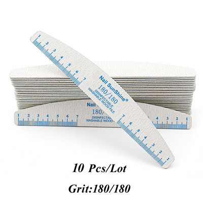 10/5 buc/pachet Pilă de unghii din lemn imprimată color cu riglă Pilă profesională pentru unghii lavabilă 80 100 180 240 Instrumente de șlefuit