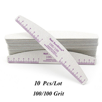 10/5 buc/pachet Pilă de unghii din lemn imprimată color cu riglă Pilă profesională pentru unghii lavabilă 80 100 180 240 Instrumente de șlefuit