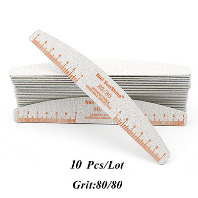 10/5 buc/pachet Pilă de unghii din lemn imprimată color cu riglă Pilă profesională pentru unghii lavabilă 80 100 180 240 Instrumente de șlefuit