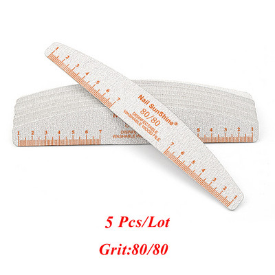 10/5 buc/pachet Pilă de unghii din lemn imprimată color cu riglă Pilă profesională pentru unghii lavabilă 80 100 180 240 Instrumente de șlefuit