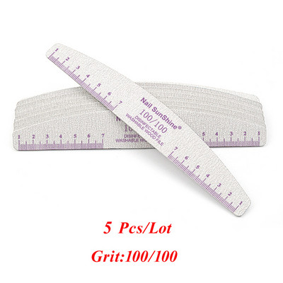 10/5 buc/pachet Pilă de unghii din lemn imprimată color cu riglă Pilă profesională pentru unghii lavabilă 80 100 180 240 Instrumente de șlefuit