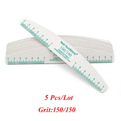 10/5 buc/pachet Pilă de unghii din lemn imprimată color cu riglă Pilă profesională pentru unghii lavabilă 80 100 180 240 Instrumente de șlefuit