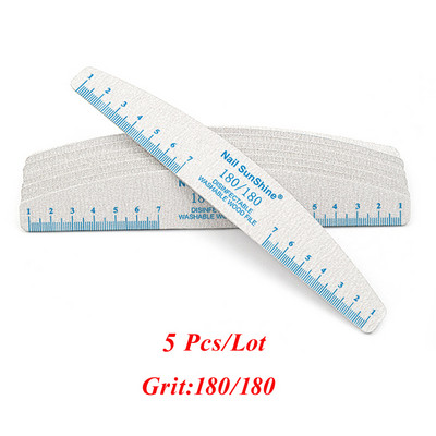10/5 buc/pachet Pilă de unghii din lemn imprimată color cu riglă Pilă profesională pentru unghii lavabilă 80 100 180 240 Instrumente de șlefuit