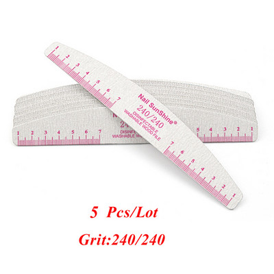 10/5 buc/pachet Pilă de unghii din lemn imprimată color cu riglă Pilă profesională pentru unghii lavabilă 80 100 180 240 Instrumente de șlefuit