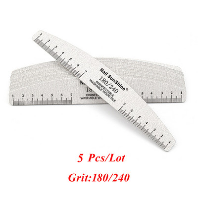 10/5 buc/pachet Pilă de unghii din lemn imprimată color cu riglă Pilă profesională pentru unghii lavabilă 80 100 180 240 Instrumente de șlefuit