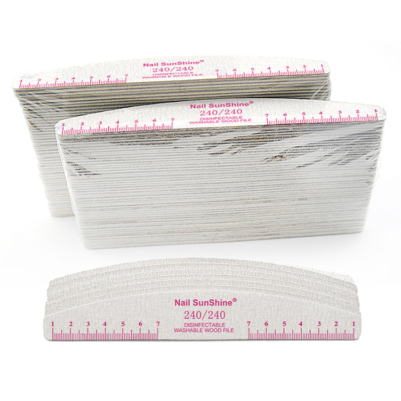 10/5 buc/pachet Pilă de unghii din lemn imprimată color cu riglă Pilă profesională pentru unghii lavabilă 80 100 180 240 Instrumente de șlefuit