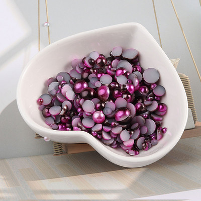 Πολλαπλών μεγεθών 3-8 χιλιοστών Mermaid Gradient Half round ABS Pearl Beads Flatback Imitation Resin for Jewelry Making Diy Nail Art Scrapbook