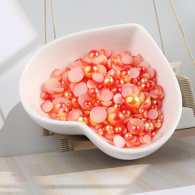 Πολλαπλών μεγεθών 3-8 χιλιοστών Mermaid Gradient Half round ABS Pearl Beads Flatback Imitation Resin for Jewelry Making Diy Nail Art Scrapbook