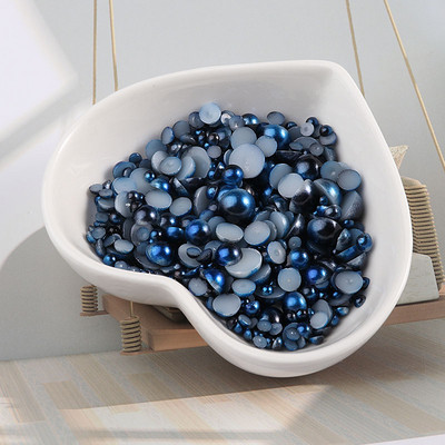 Πολλαπλών μεγεθών 3-8 χιλιοστών Mermaid Gradient Half round ABS Pearl Beads Flatback Imitation Resin for Jewelry Making Diy Nail Art Scrapbook