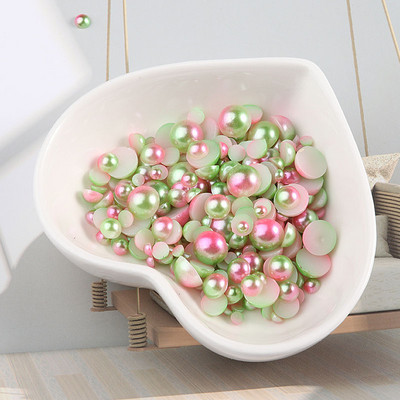 Πολλαπλών μεγεθών 3-8 χιλιοστών Mermaid Gradient Half round ABS Pearl Beads Flatback Imitation Resin for Jewelry Making Diy Nail Art Scrapbook