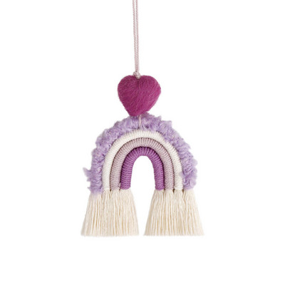 Δημιουργικό μενταγιόν αυτοκινήτου σε σχήμα καρδιάς Χειροποίητο βαμβακερό σχοινί υφασμένο στολίδι αγάπης κρεμαστό Διακόσμηση αυτοκινήτου Αξεσουάρ αυτοκινήτου σε σκανδιναβικό στυλ