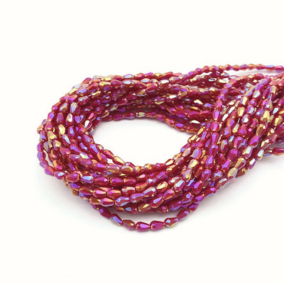 1 kiuduga 2x4mm värviline riisitilga kujuga AB kate Lihvitud klaashelmed ehete jaoks Ehete valmistamine Isetehtud helmed Ehete hulgimüük