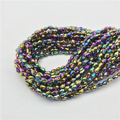 1 kiuduga 2x4mm värviline riisitilga kujuga AB kate Lihvitud klaashelmed ehete jaoks Ehete valmistamine Isetehtud helmed Ehete hulgimüük