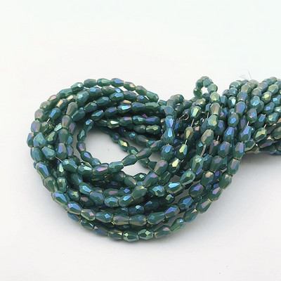 1 kiuduga 2x4mm värviline riisitilga kujuga AB kate Lihvitud klaashelmed ehete jaoks Ehete valmistamine Isetehtud helmed Ehete hulgimüük