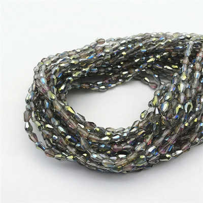 1 kiuduga 2x4mm värviline riisitilga kujuga AB kate Lihvitud klaashelmed ehete jaoks Ehete valmistamine Isetehtud helmed Ehete hulgimüük