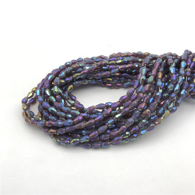 1 kiuduga 2x4mm värviline riisitilga kujuga AB kate Lihvitud klaashelmed ehete jaoks Ehete valmistamine Isetehtud helmed Ehete hulgimüük