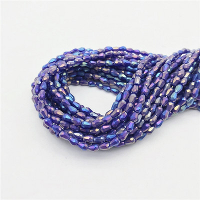 1 kiuduga 2x4mm värviline riisitilga kujuga AB kate Lihvitud klaashelmed ehete jaoks Ehete valmistamine Isetehtud helmed Ehete hulgimüük