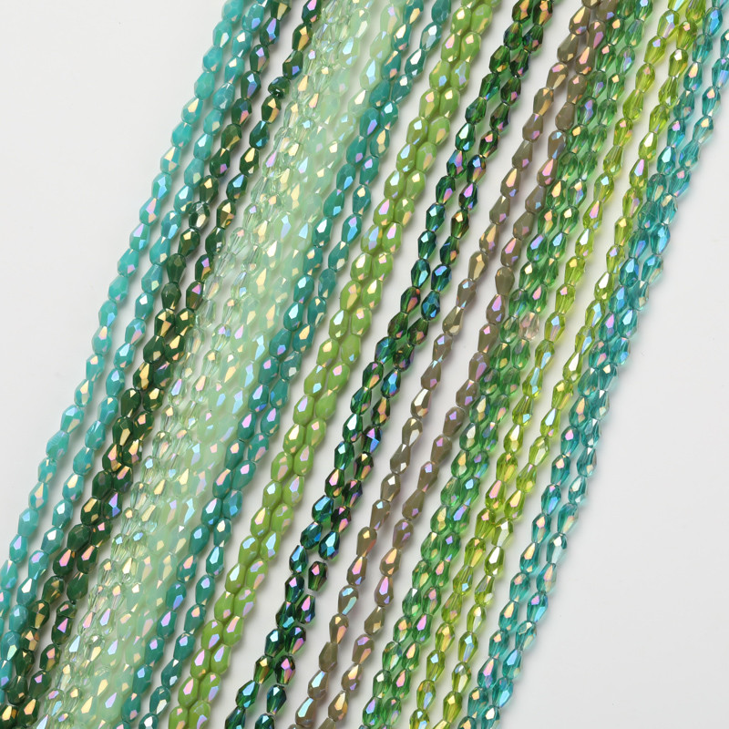 1 kiuduga 2x4mm värviline riisitilga kujuga AB kate Lihvitud klaashelmed ehete jaoks Ehete valmistamine Isetehtud helmed Ehete hulgimüük