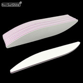 9 τμχ Λευκή λίμα νυχιών Buffer Block 100/180 Professional Crescent Moon Design Lime Manicure UV Gel Βερνίκι Γυαλόχαρτο Βερνίκι νυχιών