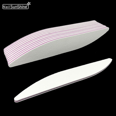 9db fehér körömreszelő pufferblokk 100/180 professzionális Crescent Moon Design Lime manikűr UV gél lakk csiszolópapír körömpolírozó
