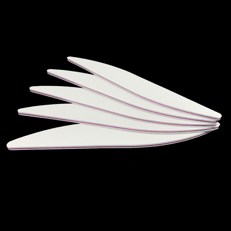 9 τμχ Λευκή λίμα νυχιών Buffer Block 100/180 Professional Crescent Moon Design Lime Manicure UV Gel Βερνίκι Γυαλόχαρτο Βερνίκι νυχιών