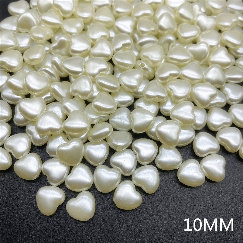 50 τμχ 10 χιλιοστά απομίμηση πέρλες ακρυλικές χάντρες Heart Shaep Spaced beads for Jewelry Making DIY Charms Βραχιόλι κολιέ αξεσουάρ