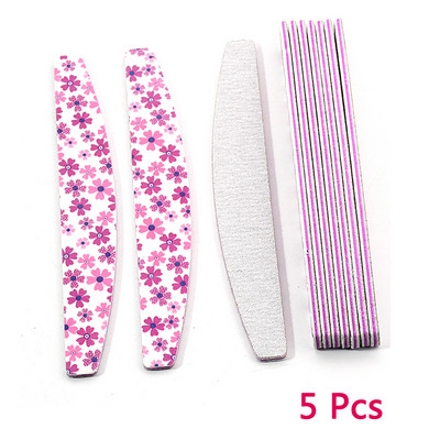 5/10 τμχ Θραυσματισμένη λίμα νυχιών 100 180 Grit Professional γυαλόχαρτο νυχιών Buffer Block Pedicure Manicure Polishing Tools Χονδρική