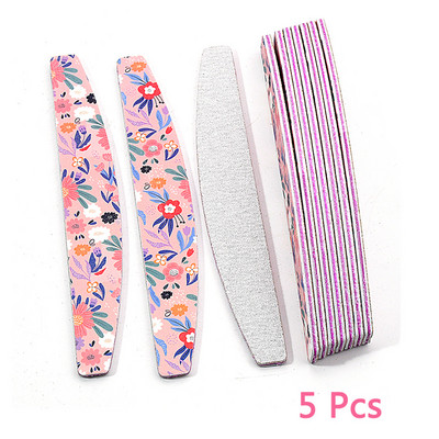 5/10 τμχ Θραυσματισμένη λίμα νυχιών 100 180 Grit Professional γυαλόχαρτο νυχιών Buffer Block Pedicure Manicure Polishing Tools Χονδρική