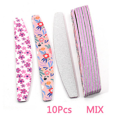 5/10 τμχ Θραυσματισμένη λίμα νυχιών 100 180 Grit Professional γυαλόχαρτο νυχιών Buffer Block Pedicure Manicure Polishing Tools Χονδρική