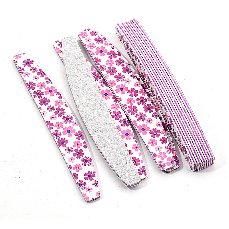 5/10 τμχ Θραυσματισμένη λίμα νυχιών 100 180 Grit Professional γυαλόχαρτο νυχιών Buffer Block Pedicure Manicure Polishing Tools Χονδρική