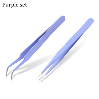 Set pinceta za trepavice u boji slatkiša za pincete za produljenje trepavica od nehrđajućeg čelika visoke preciznosti